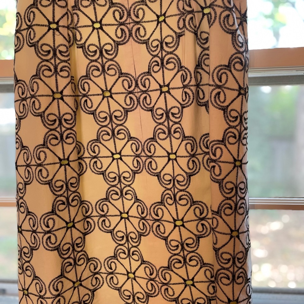 Adrianna Papell size 6/8 lined linen/cotton embroidered cocktail/sundress. - Picture 9 of 12